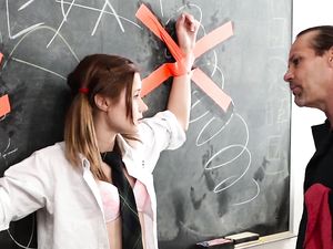 Cute Schoolgirl And Her Teacher Fucking Passionately