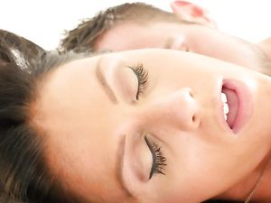 Smokin' Hot Brunette Masturbating Before Fucking